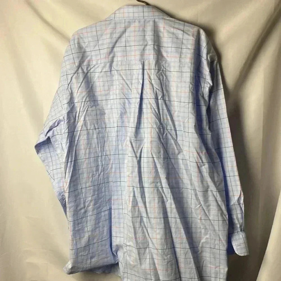 JOS.A.BANK TRADITIONAL FIT MENS SIZE 2X BLUE PLAID LONG SLEEVE SHIRT 100% COTTON - Picture 12 of 12